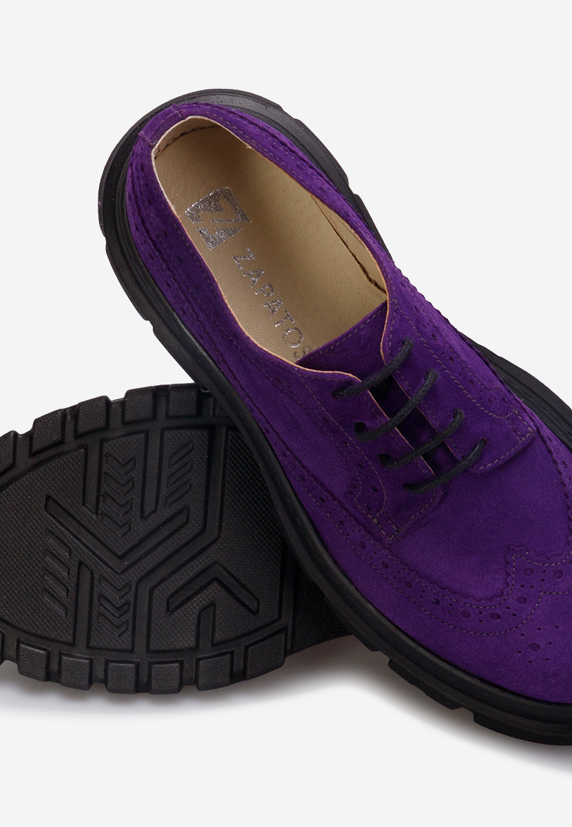 Кожени обувки Henise лилав