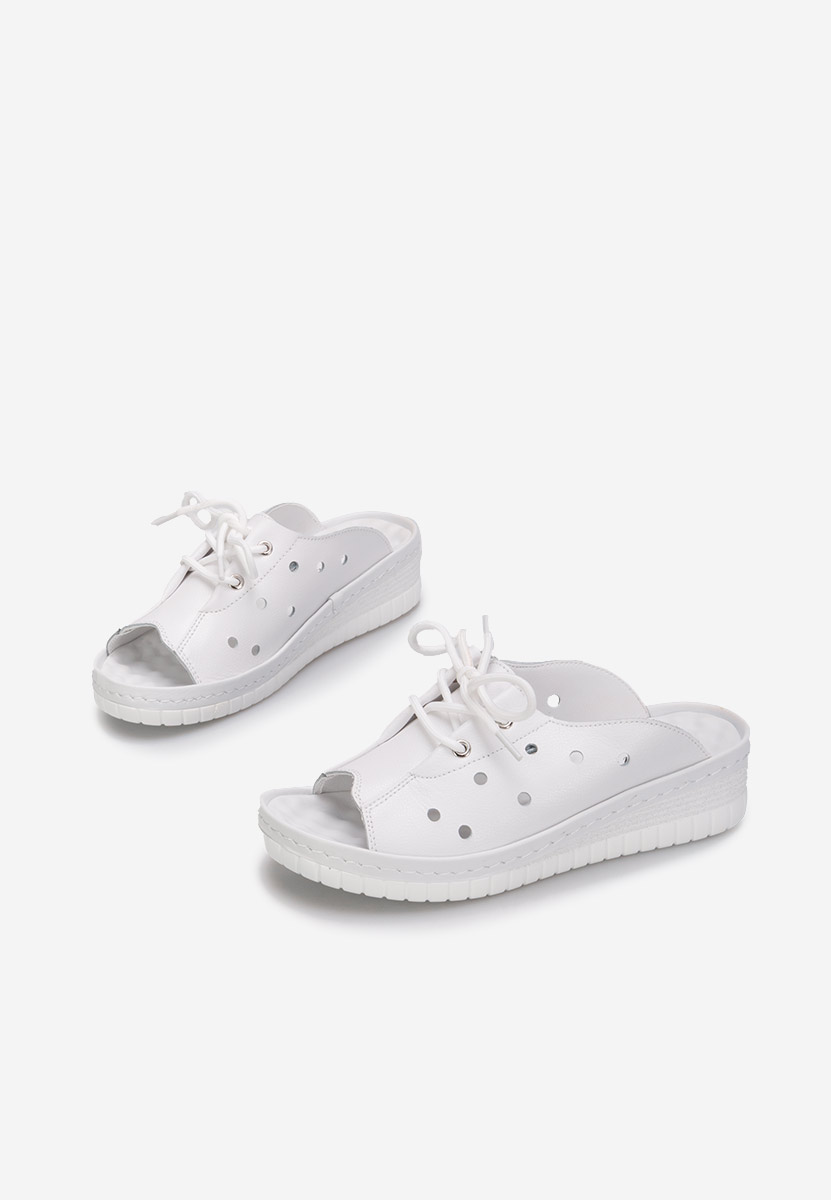 ехли от естествена кожа Patricia бели