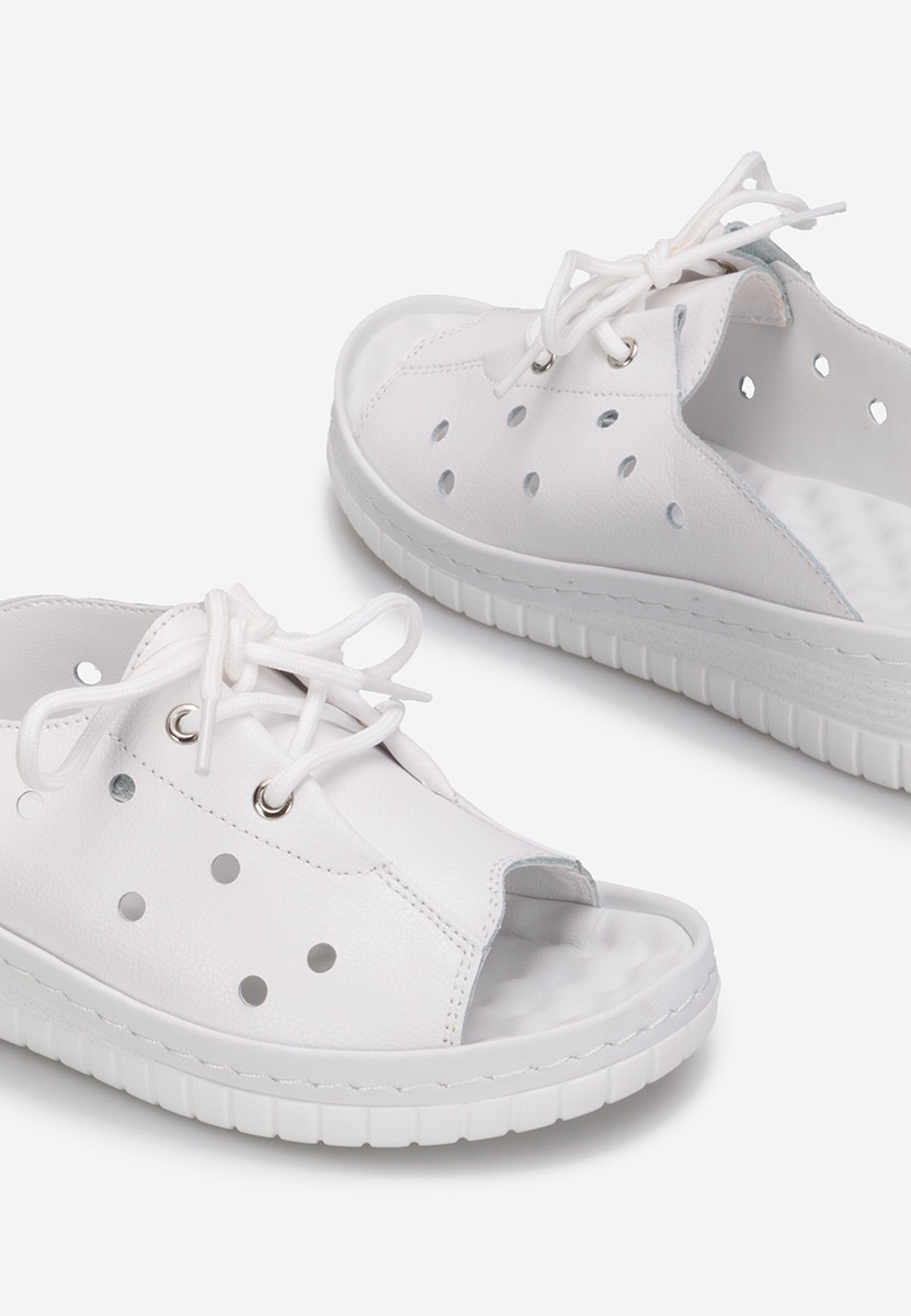 ехли от естествена кожа Patricia бели