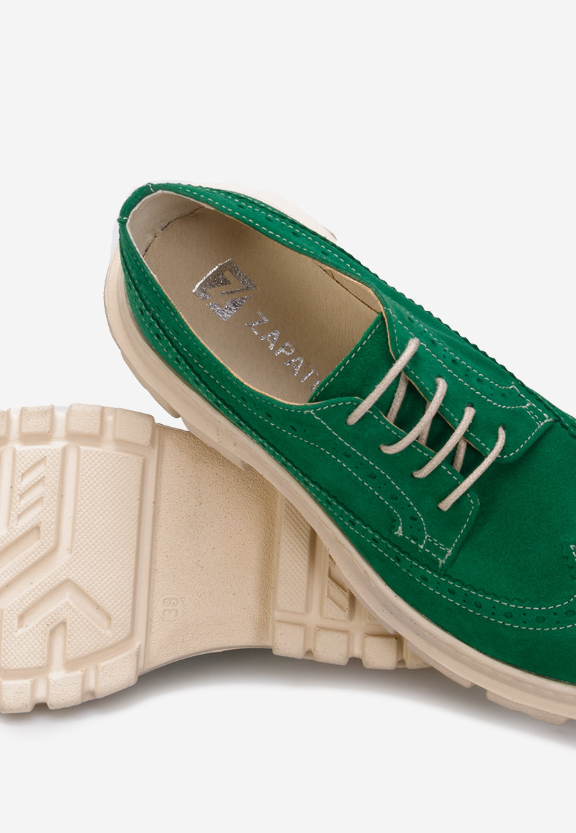 Ежедневни обувки естествена кожа Henise V2 зелен