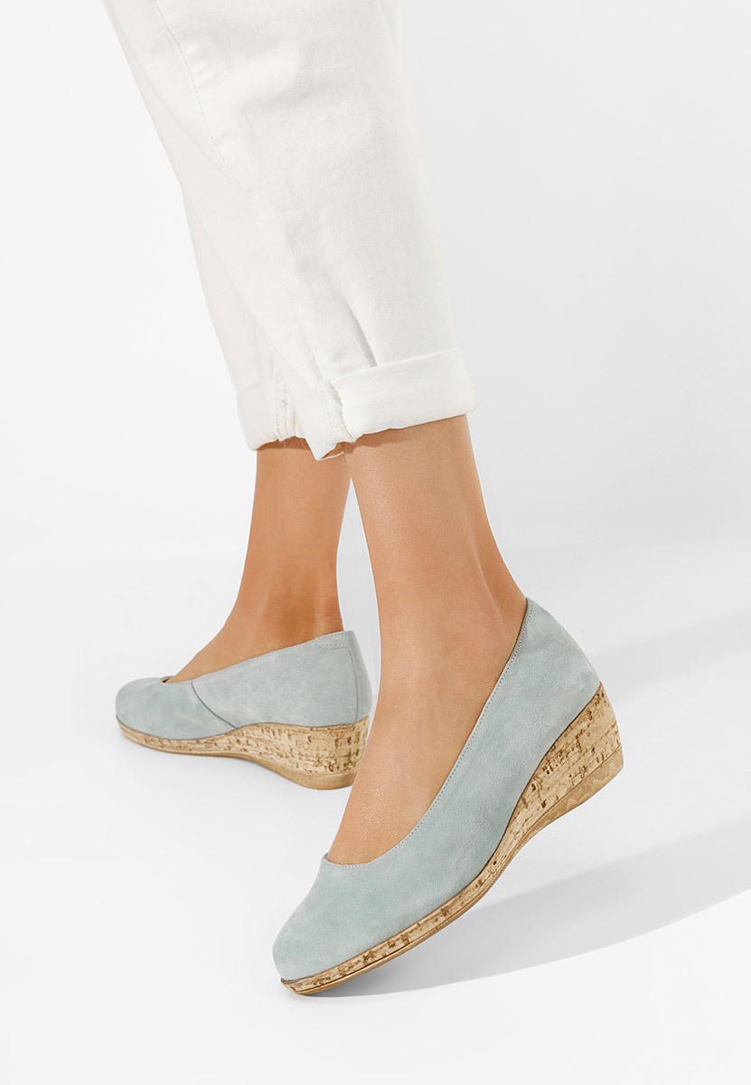 Обувки на платформа Sonia светло син