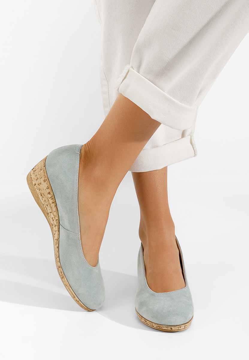 Обувки на платформа Sonia светло син