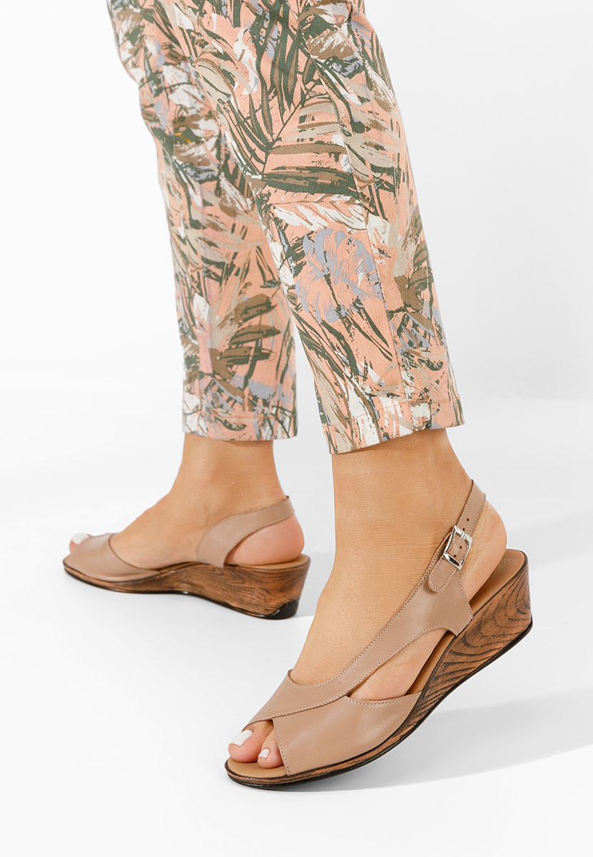 Cандали естествена кожа Rhonia V2 бежов