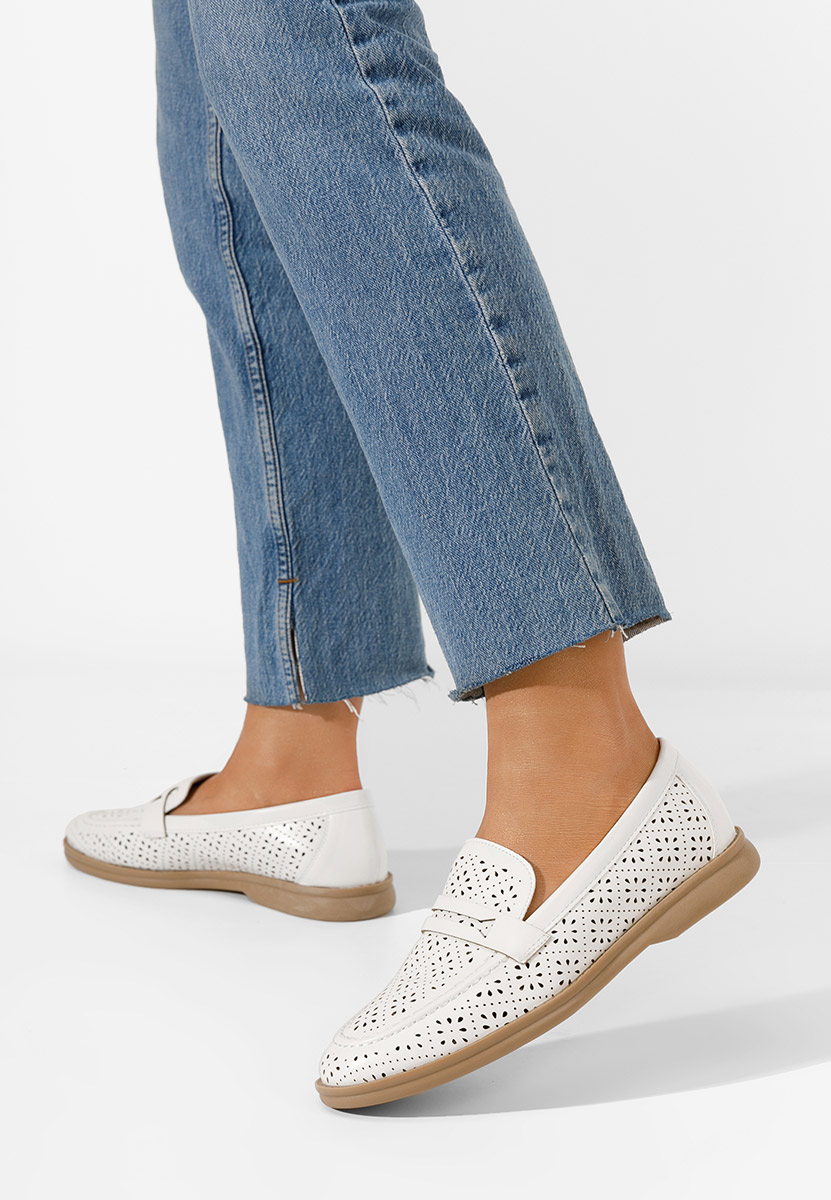 Дамски мокасини Valtera бели