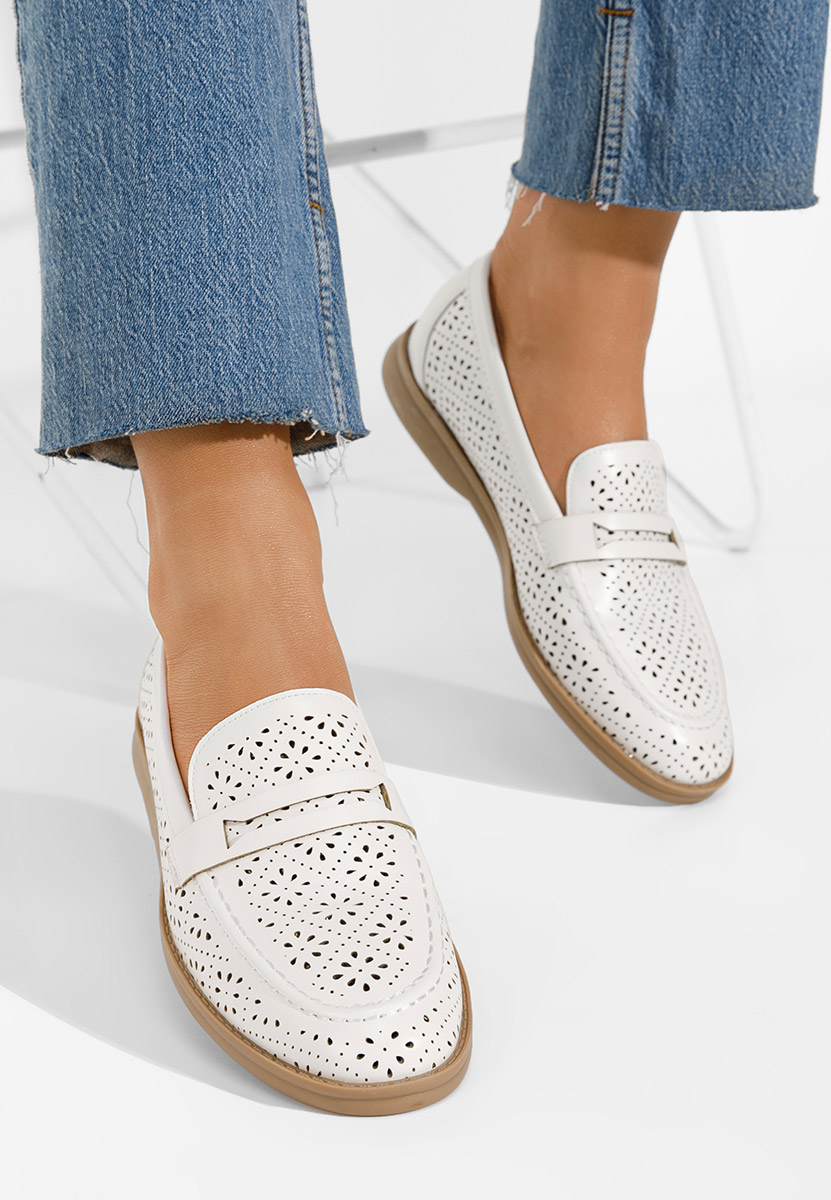 Дамски мокасини Valtera бели