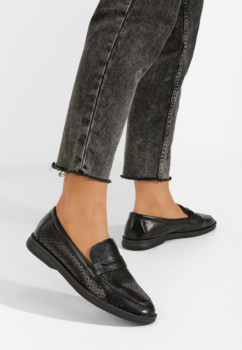 Дамски мокасини Valtera черни