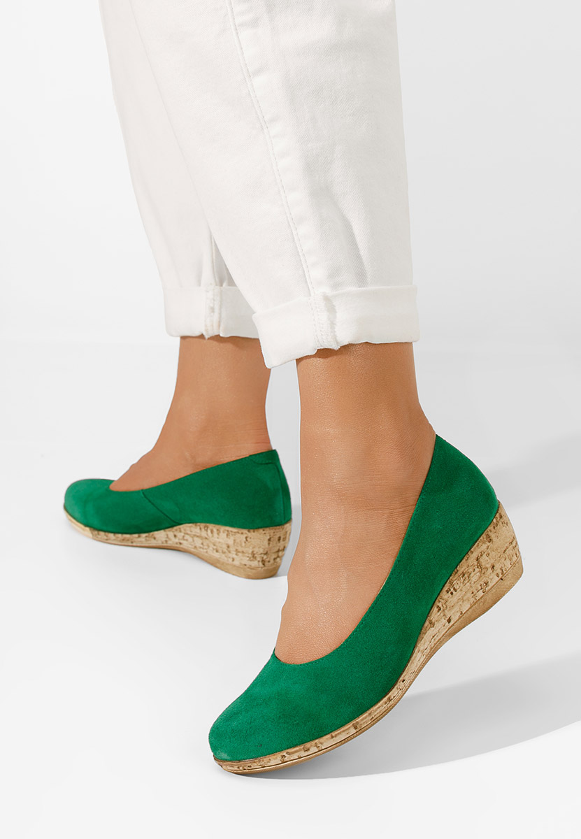 Обувки на платформа Sonia зелен