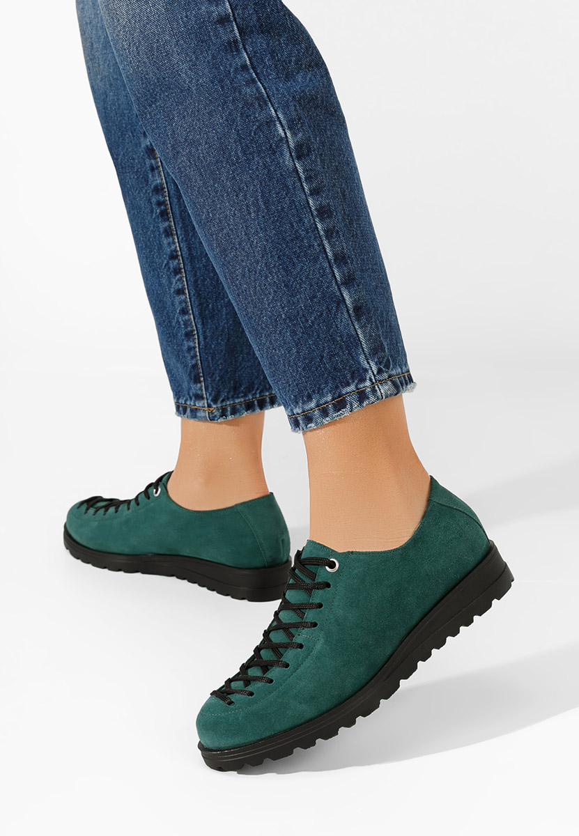 Ежедневни обувки естествена кожа Modeva зелен