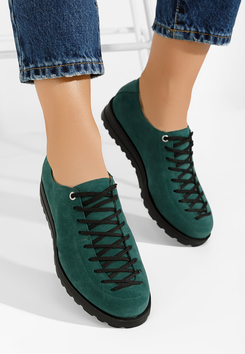Ежедневни обувки естествена кожа Modeva зелен