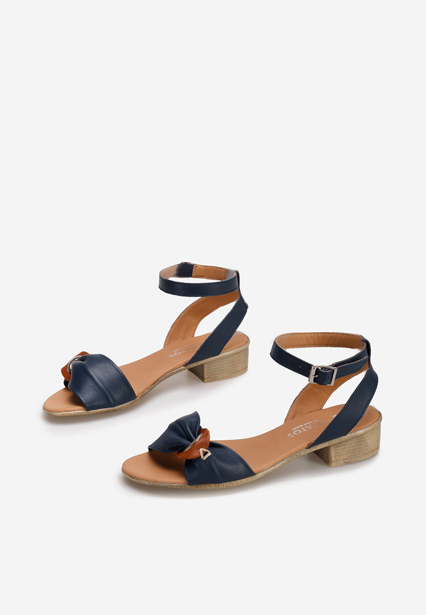 Cандали естествена кожа Vestina военно син