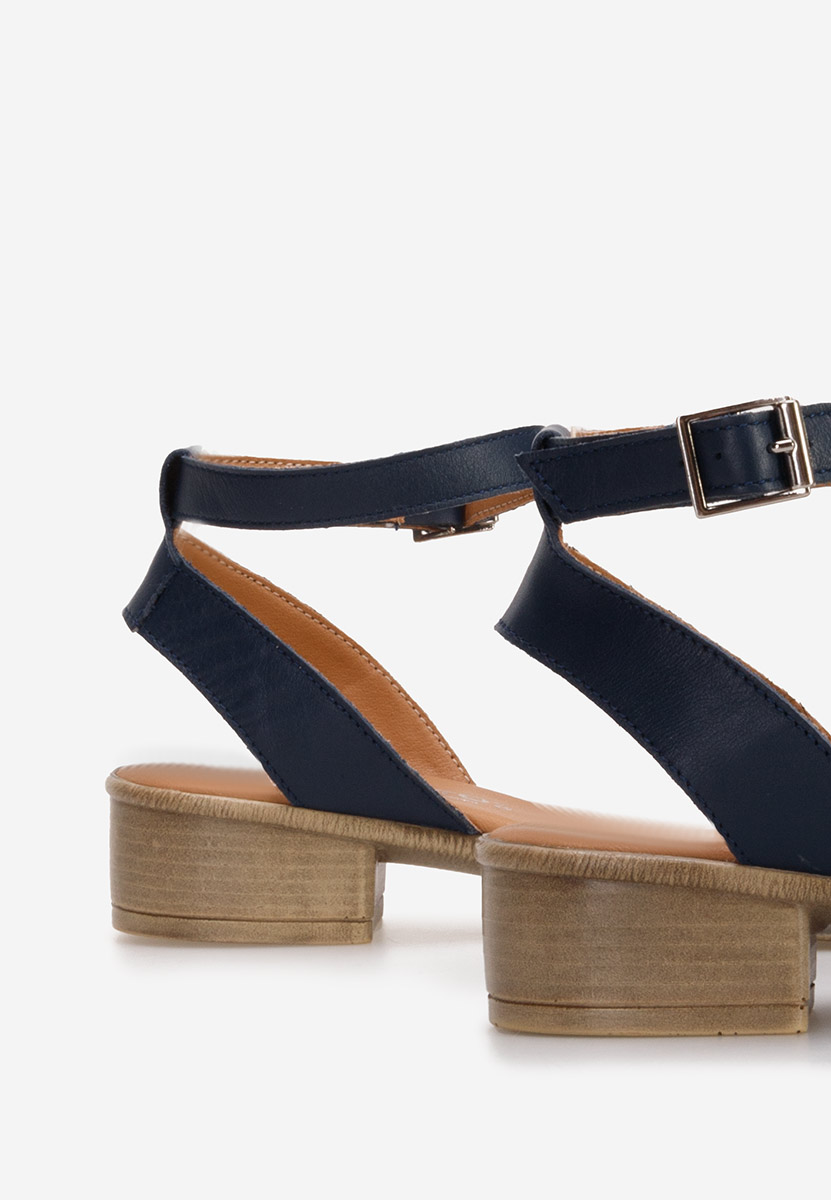 Cандали естествена кожа Vestina военно син