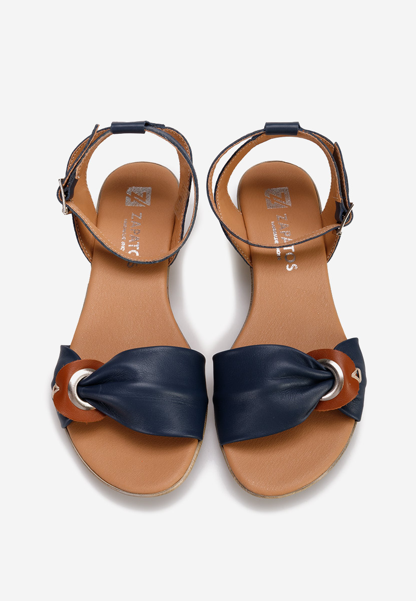 Cандали естествена кожа Vestina военно син