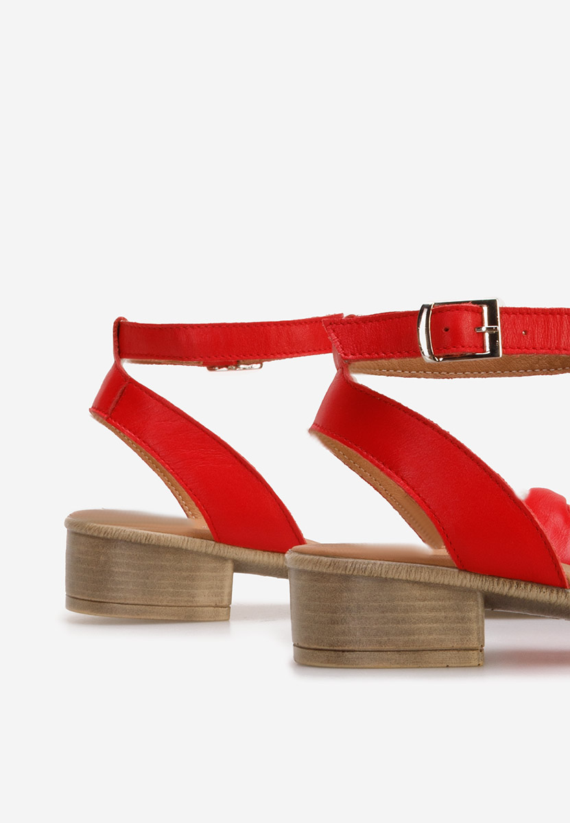Cандали естествена кожа Vestina червен