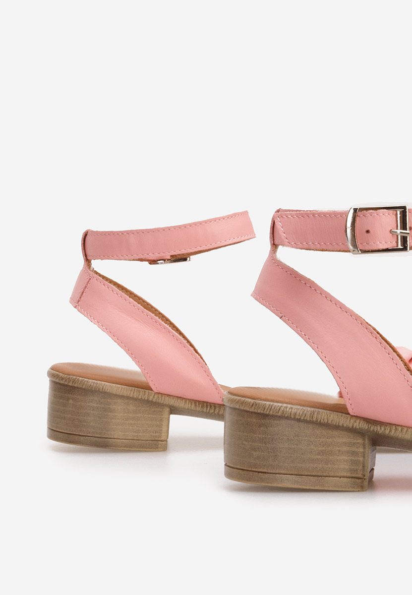 Cандали естествена кожа Vestina розов