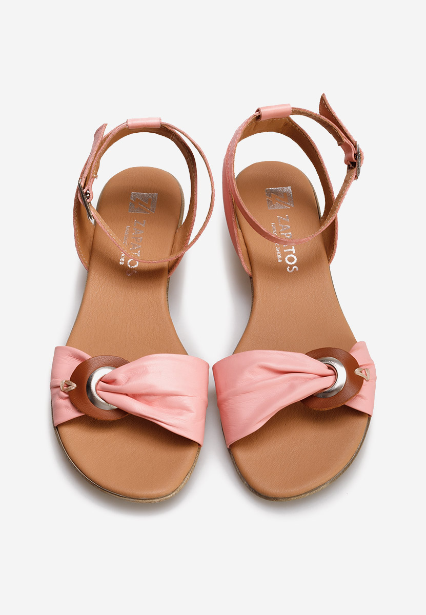 Cандали естествена кожа Vestina розов