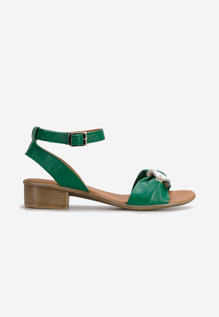Cандали естествена кожа Vestina зелен