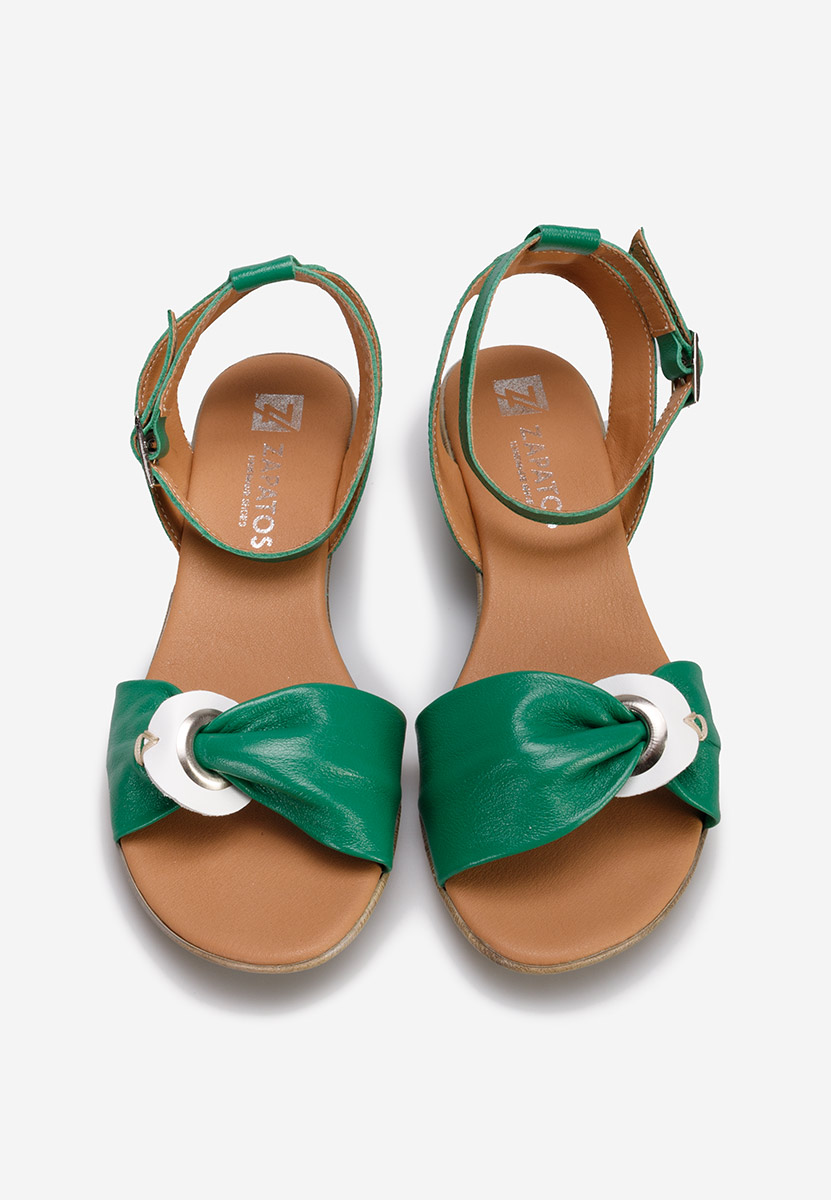 Cандали естествена кожа Vestina зелен