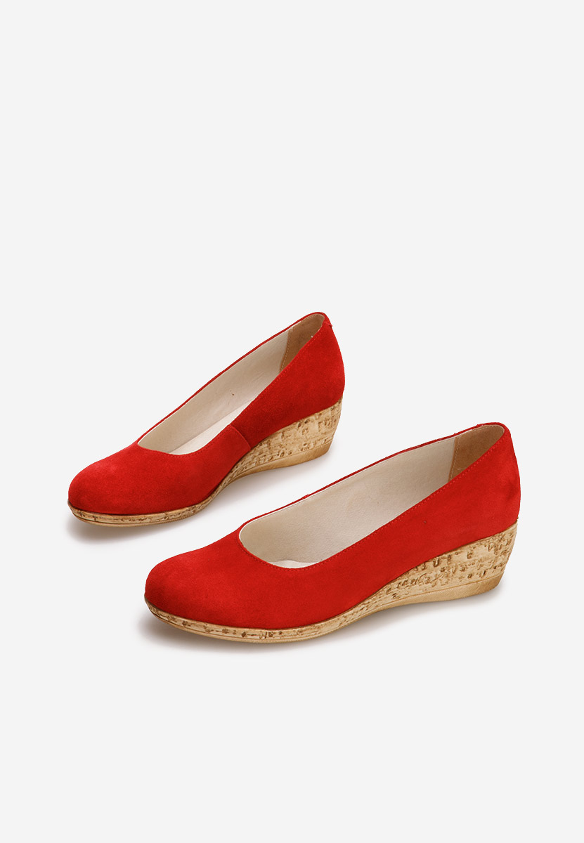 Обувки на платформа Sonia червен