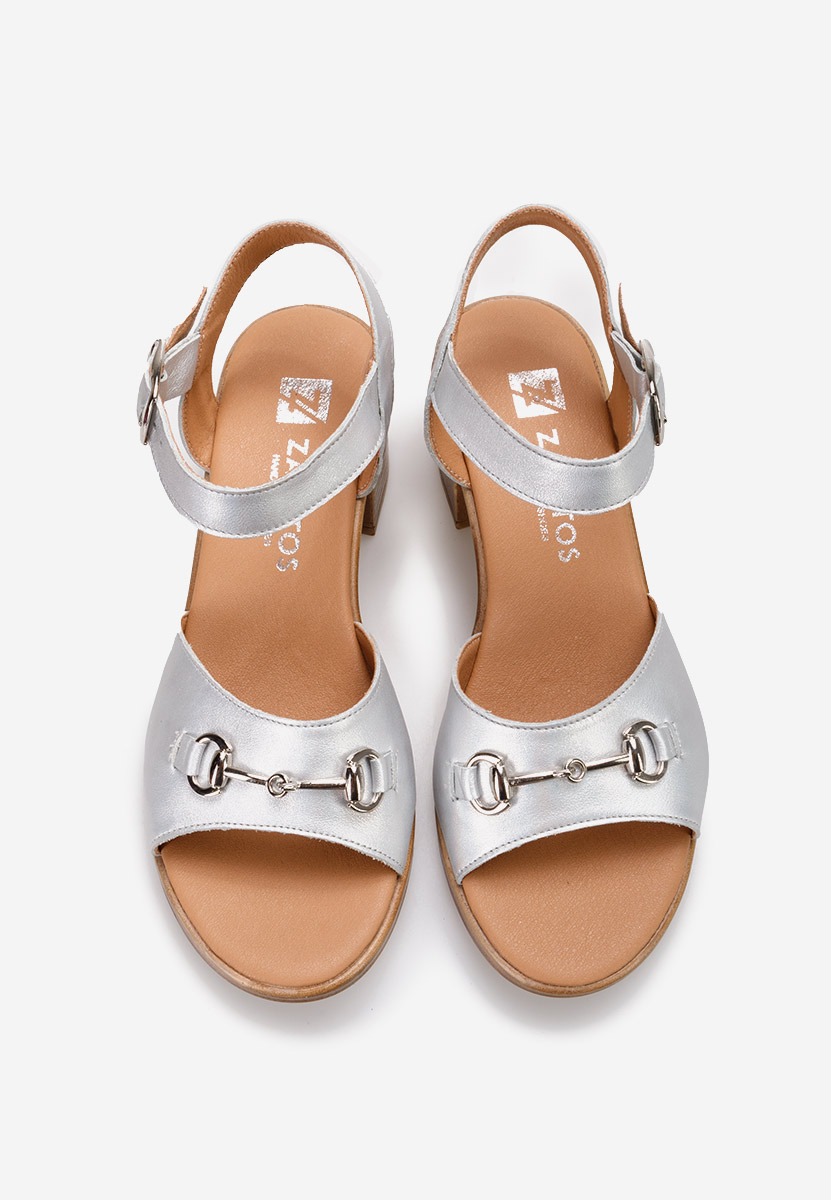 Cандали естествена кожа Deandra сив