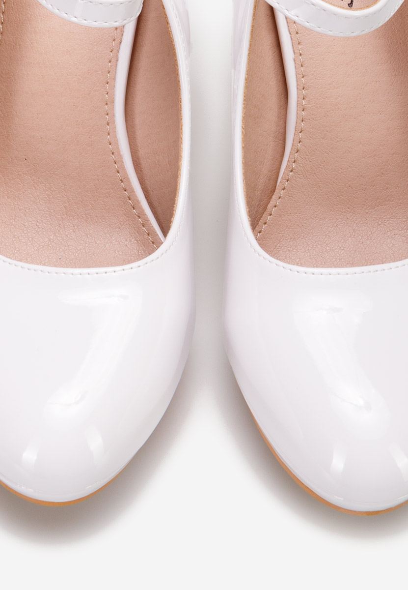 Обувки на ток Donatella бели