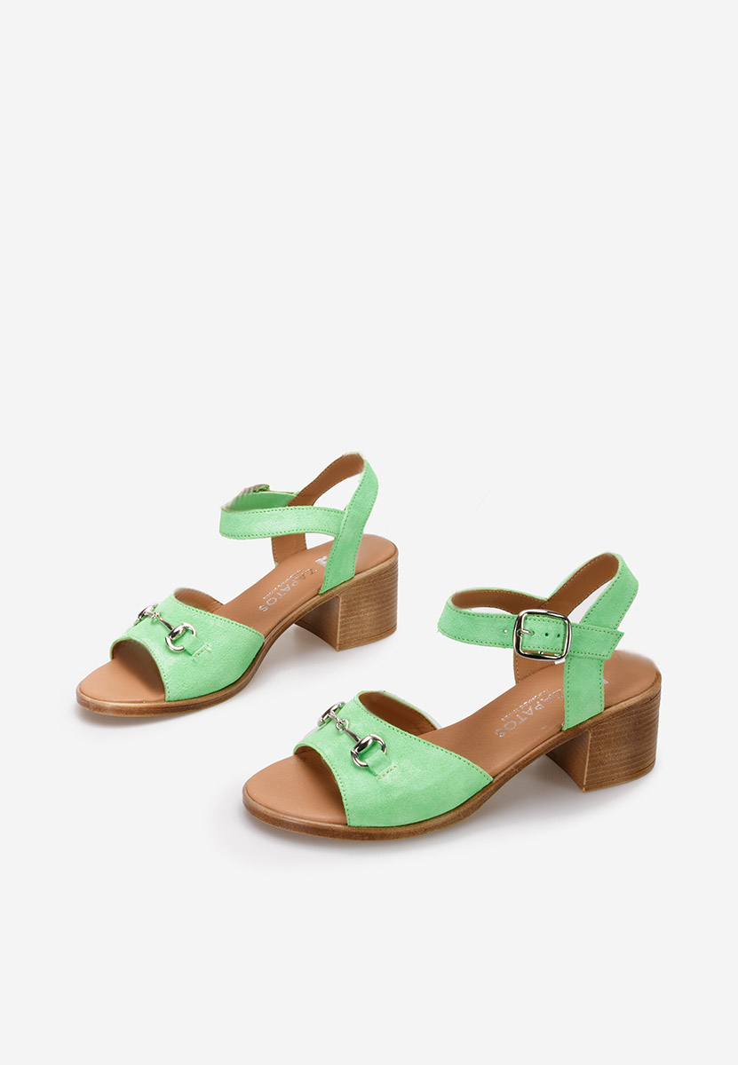 Cандали естествена кожа Deandra V2 зелен