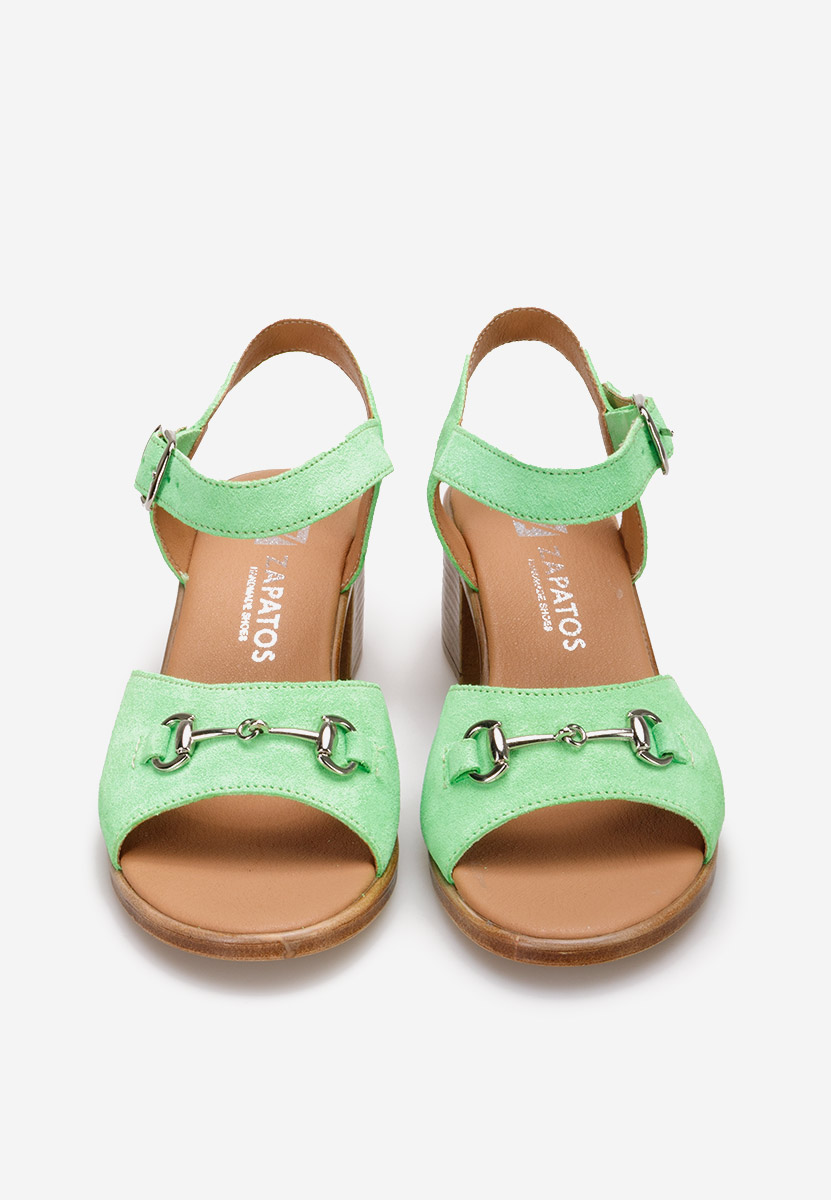 Cандали естествена кожа Deandra V2 зелен