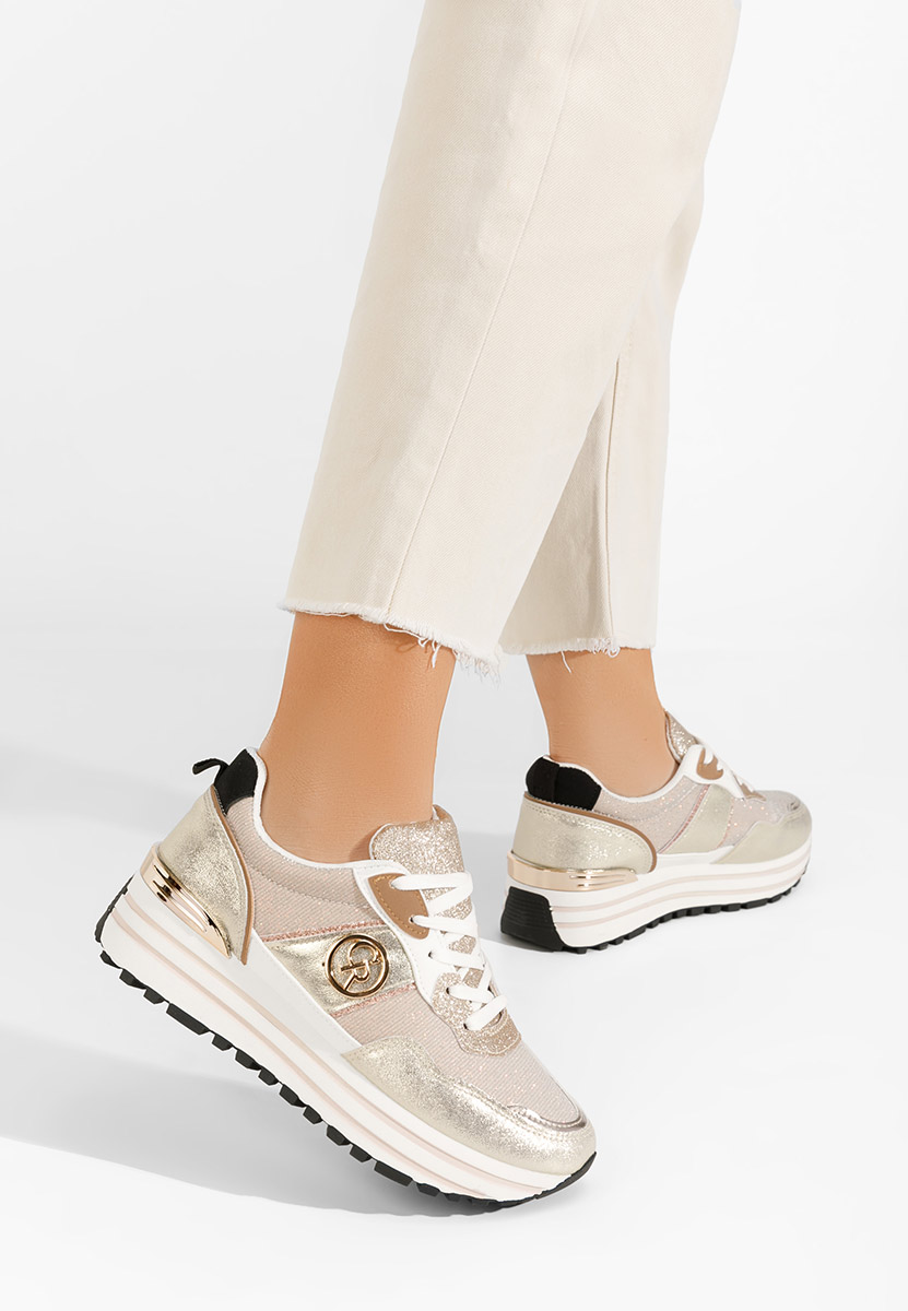Cникърси на платформа Lamisia златен