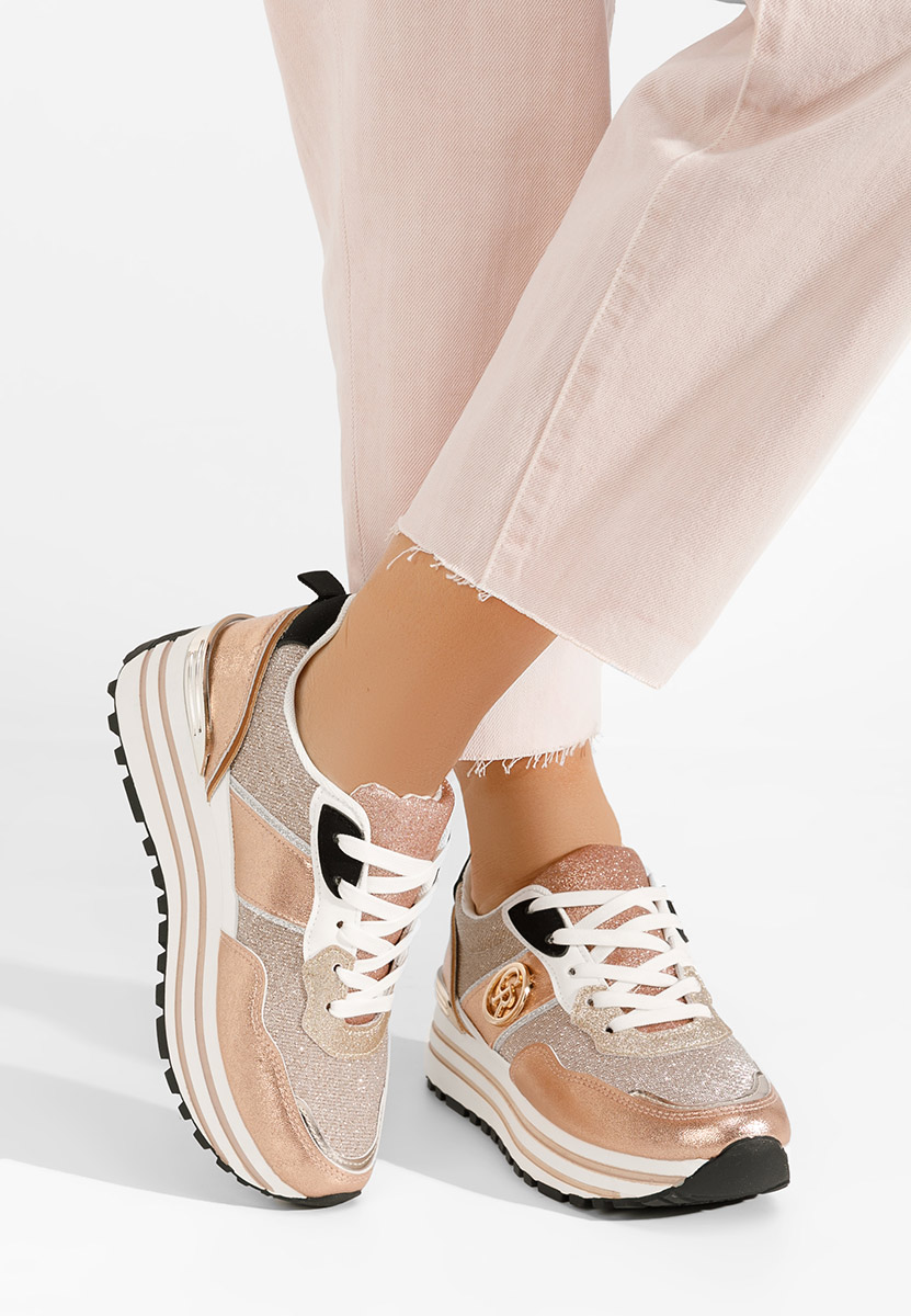 Cникърси на платформа Lamisia шампанско