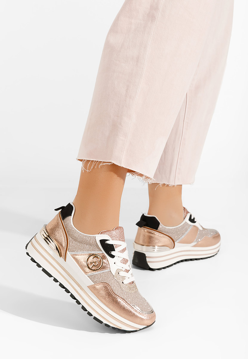 Cникърси на платформа Lamisia шампанско