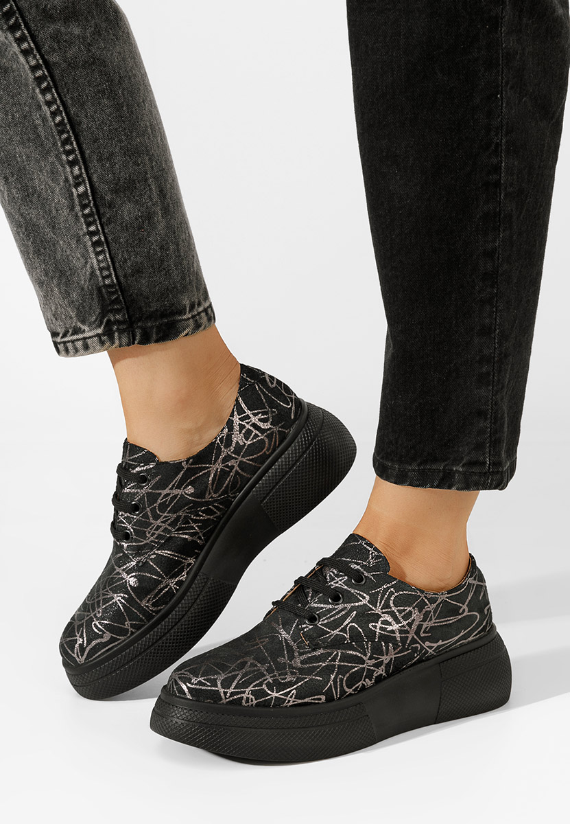 Ежедневни обувки естествена кожа Amelise V7 черни