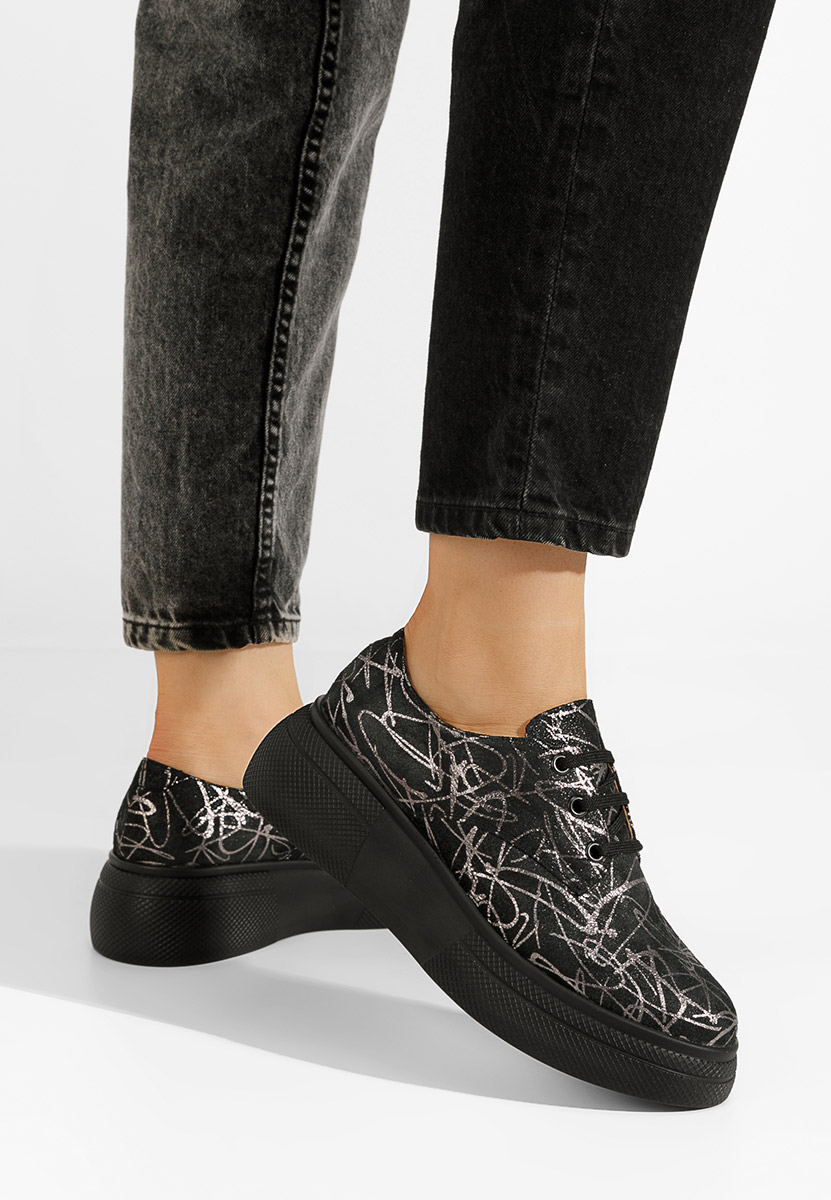 Ежедневни обувки естествена кожа Amelise V7 черни