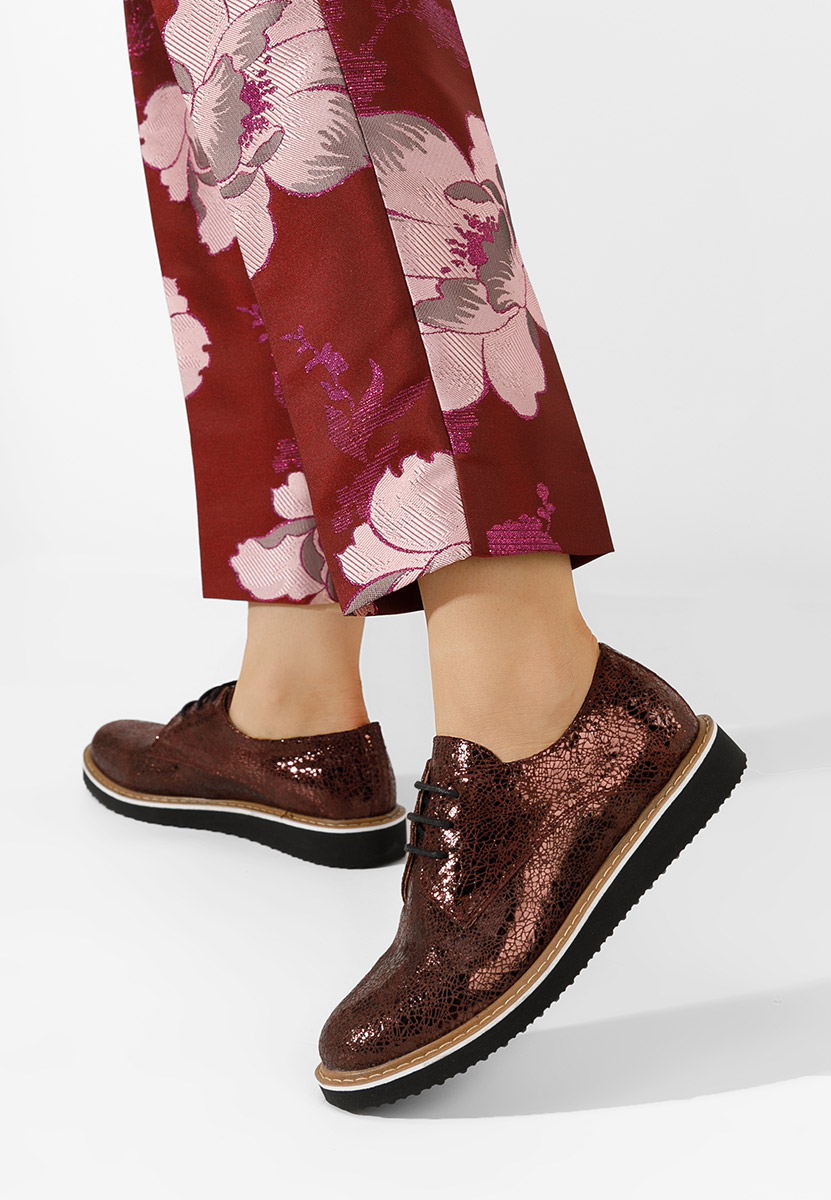 Ежедневни обувки естествена кожа Casilas Винено червено