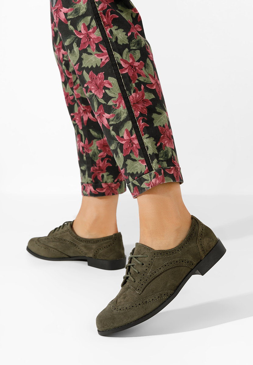 Дамски обувки brogue Rumelia зелен