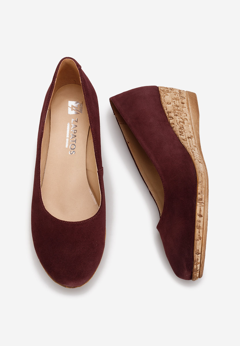 Обувки на платформа Sonia Винено червено