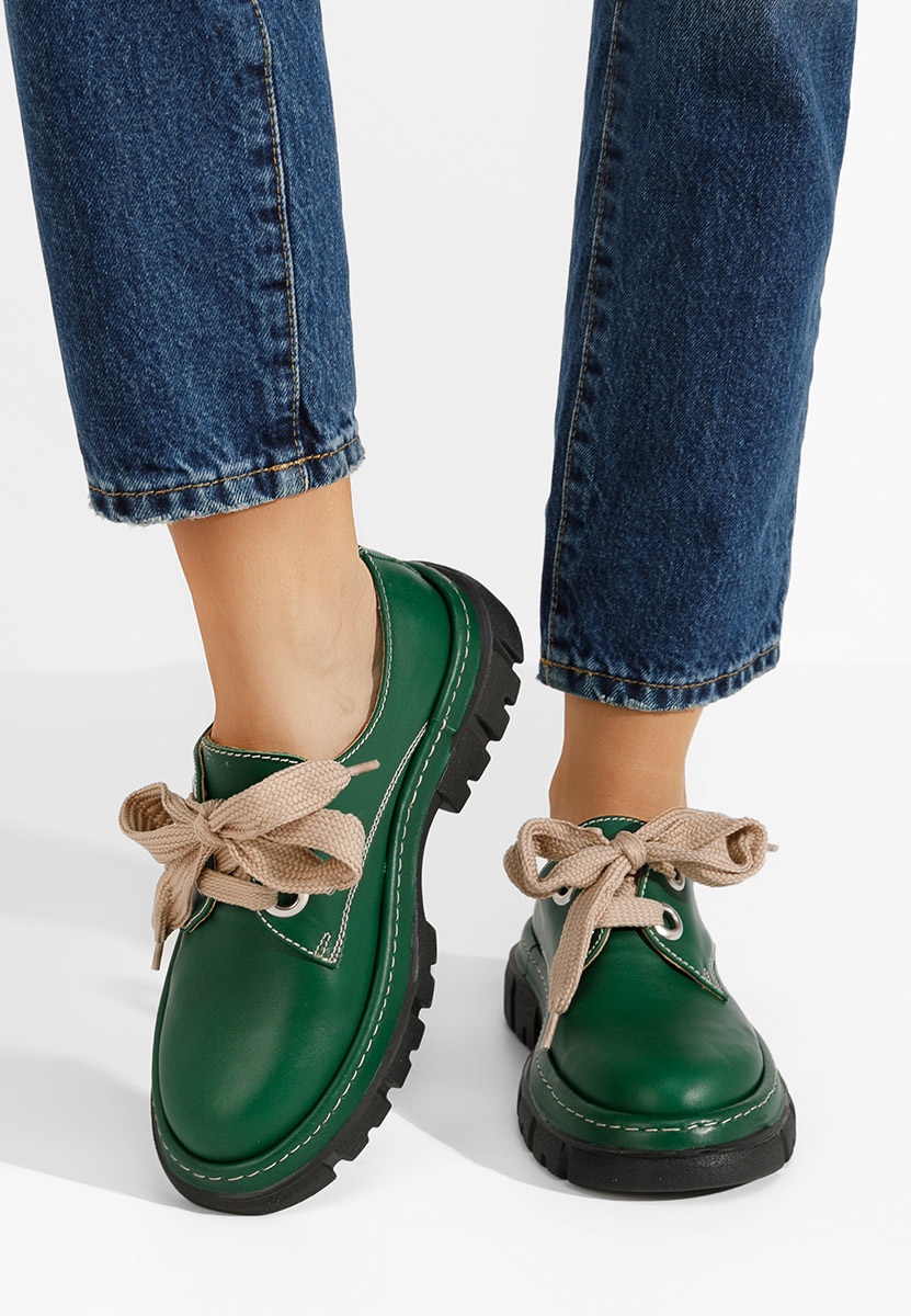 Ежедневни обувки естествена кожа Dasha V2 зелен