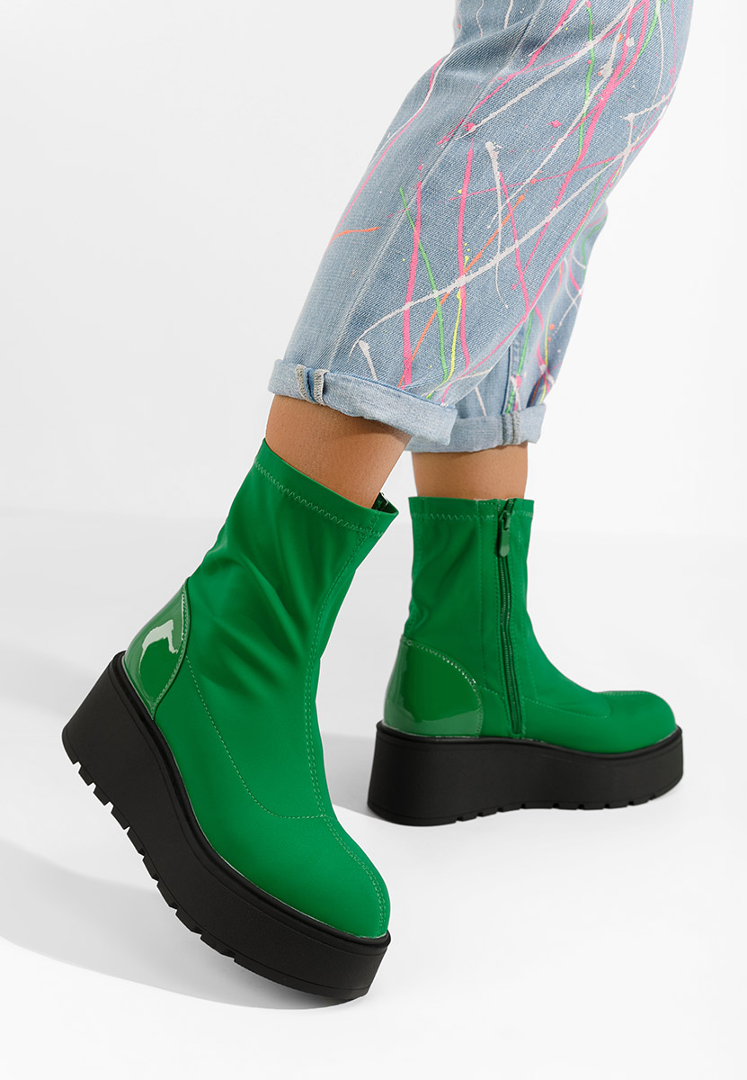 Обувки на платформа Hannah зелен