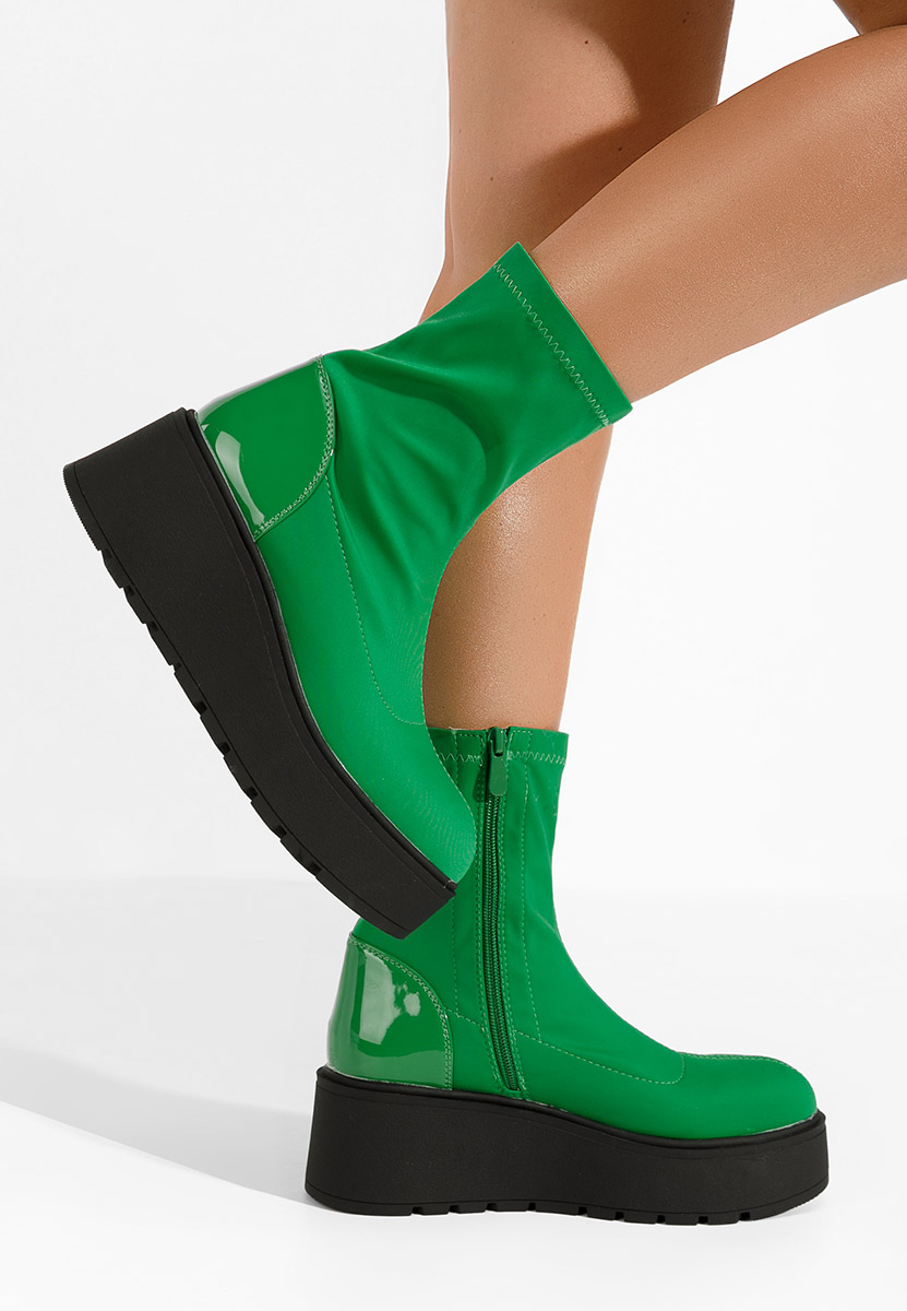 Обувки на платформа Hannah зелен