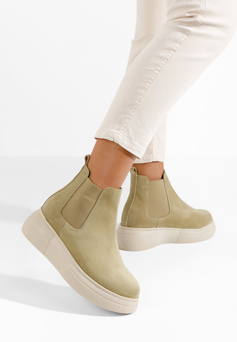 Боти естествена кожа Kisalia V2 бежов