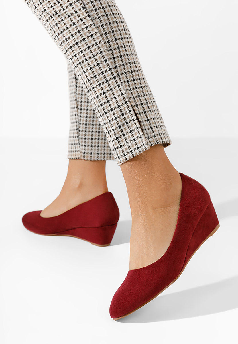 Обувки на платформа Orsola Винено червено