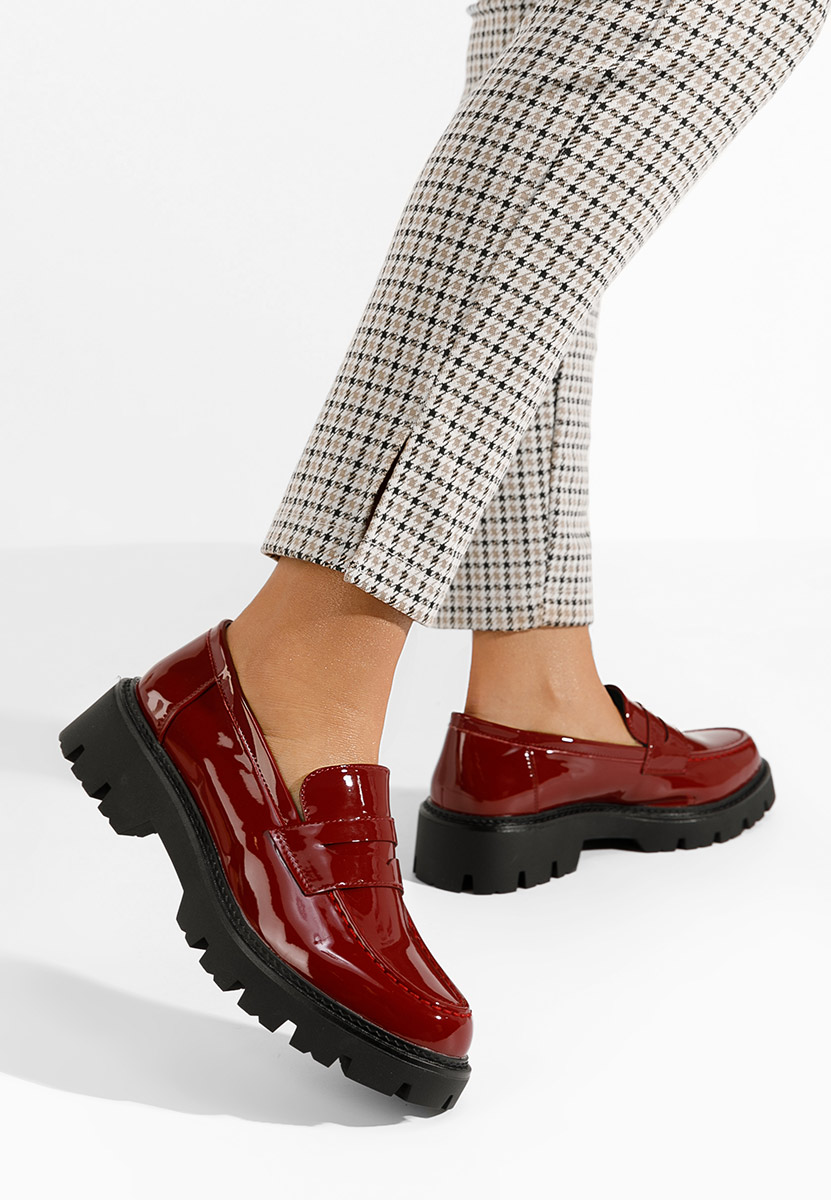 Дамски мокасини Zampa Винено червено