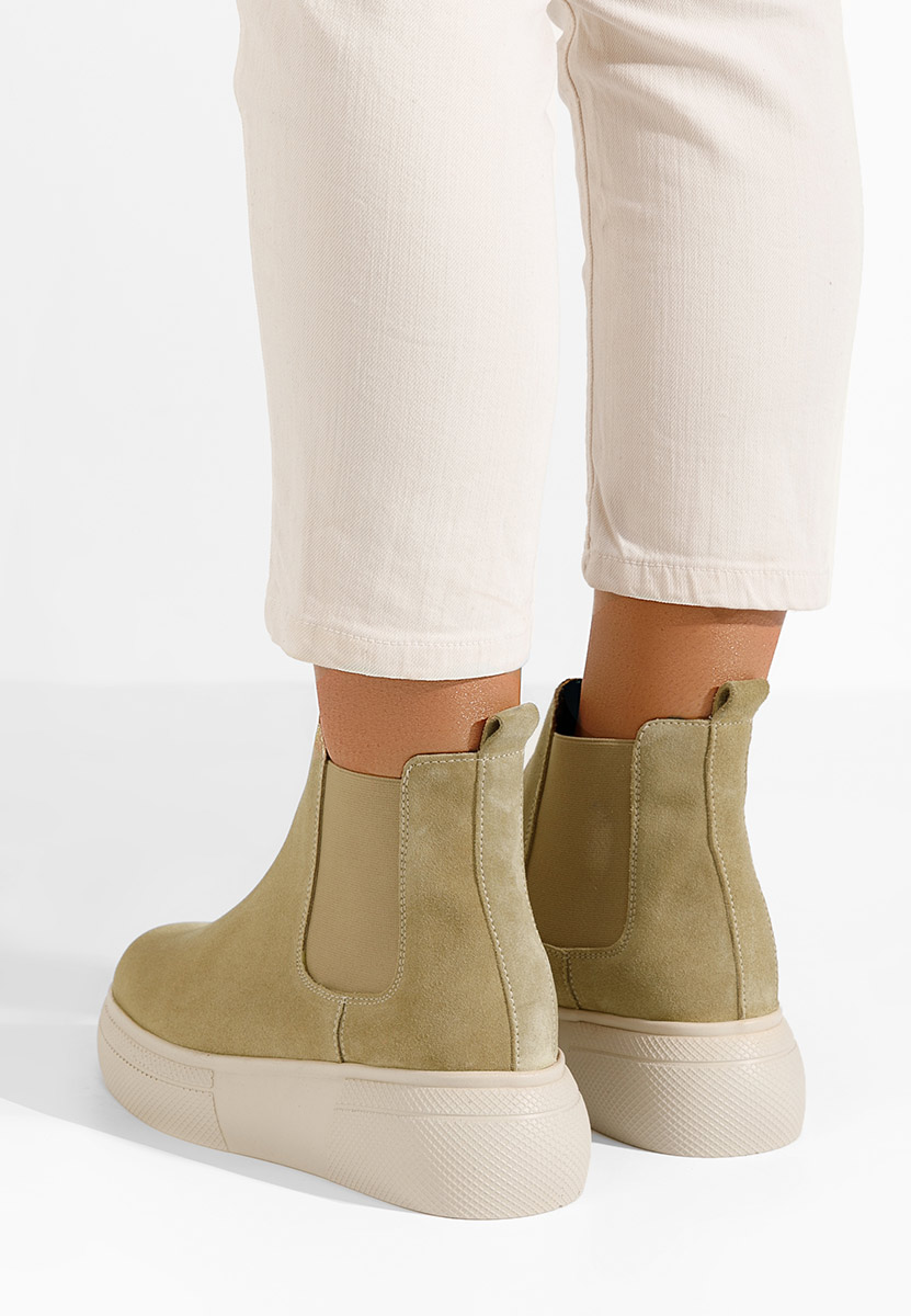 Боти естествена кожа Kisalia V2 бежов