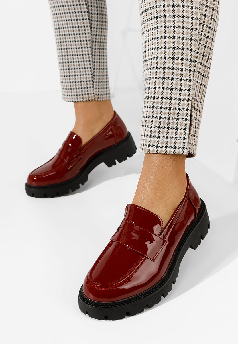 Дамски мокасини Zampa Винено червено