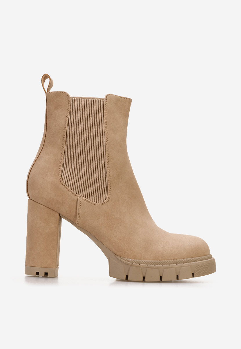 Боти на дебел ток Veloria каки