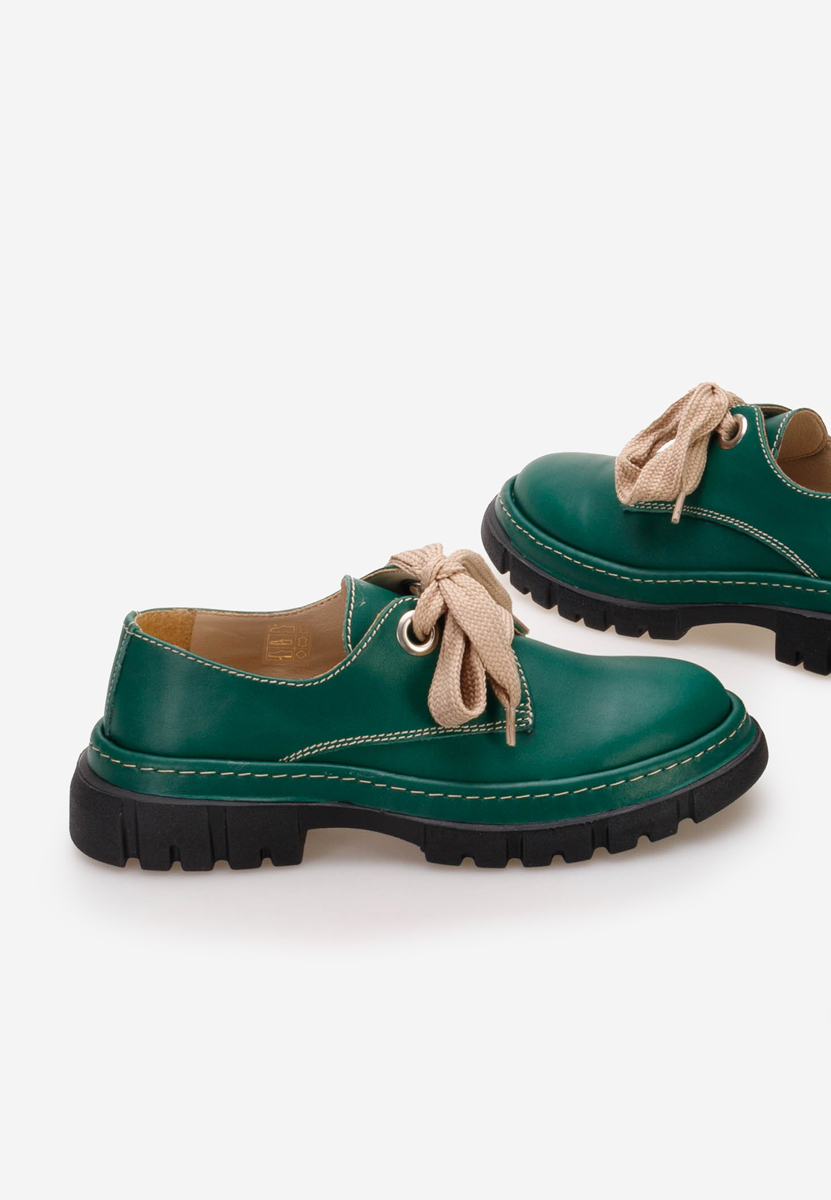 Ежедневни обувки естествена кожа Dasha V2 зелен