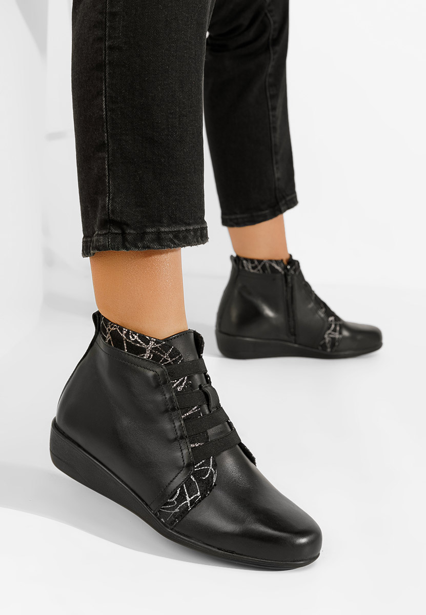 Боти естествена кожа Tashia V4 черен