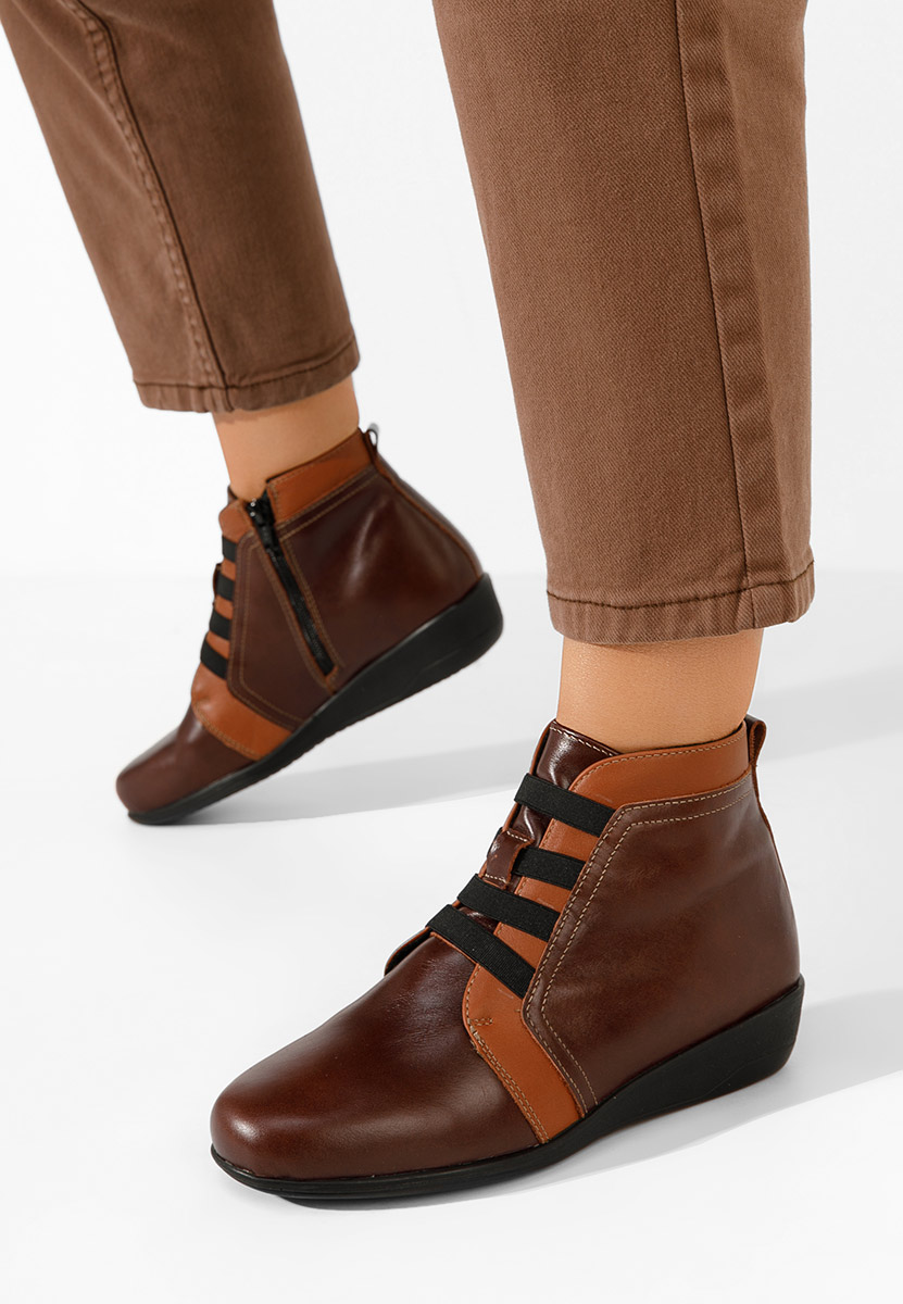 Боти естествена кожа Tashia кафяв