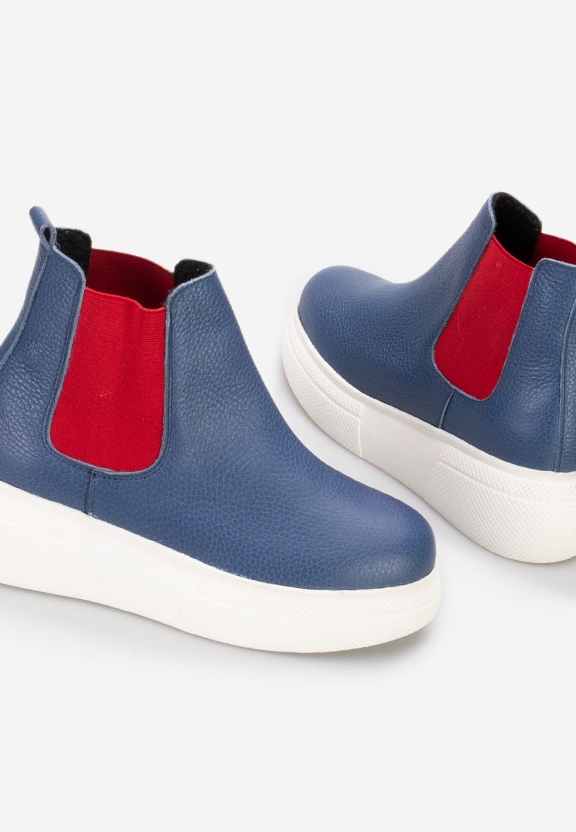 Боти естествена кожа Kisalia син