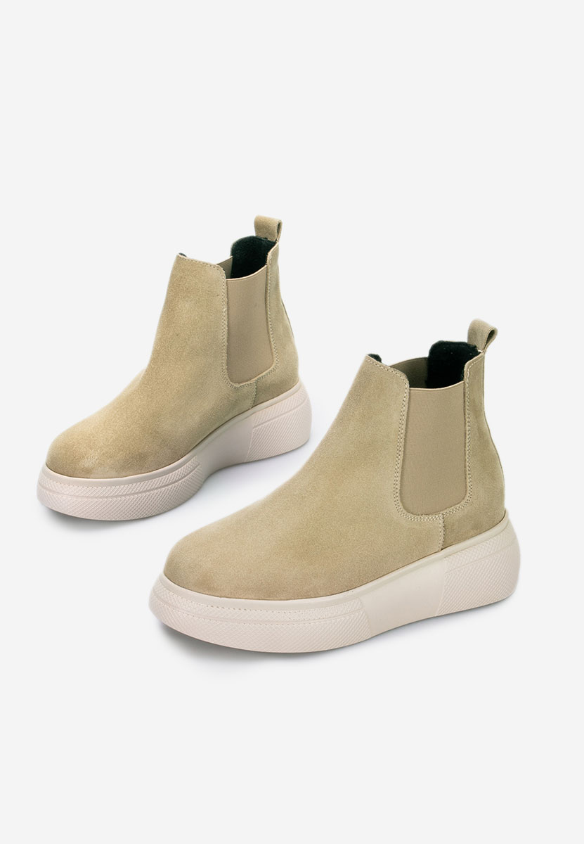 Боти естествена кожа Kisalia V2 бежов