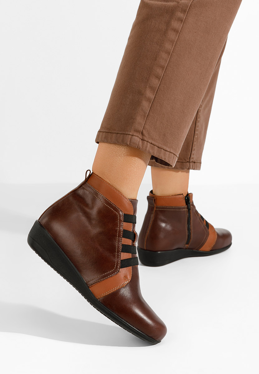 Боти естествена кожа Tashia кафяв