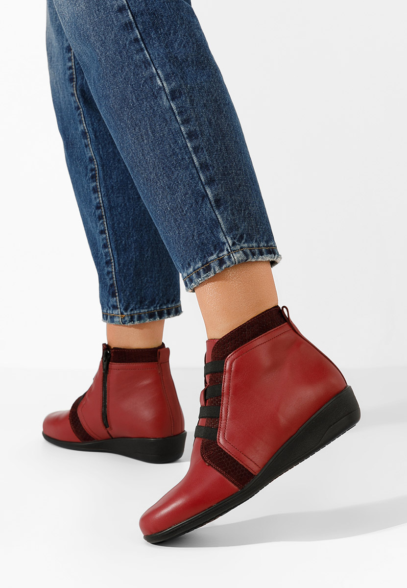 Боти естествена кожа Tashia червен